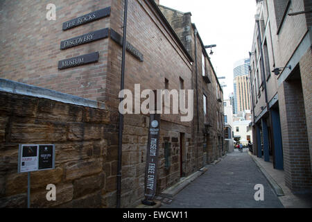 Das Rocks Discovery Museum in 2-8 Kendall Lane in Sydney, Australien. Stockfoto