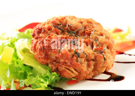 Gemüse Burger mit Balsamico-Essig-sauce Stockfoto