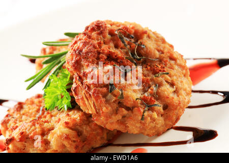 Gemüse Burger mit Balsamico-Essig-sauce Stockfoto