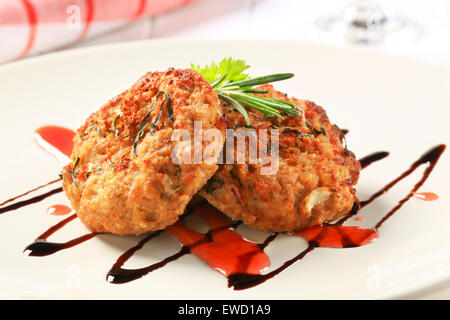 Gemüse Burger mit Balsamico-Essig-sauce Stockfoto