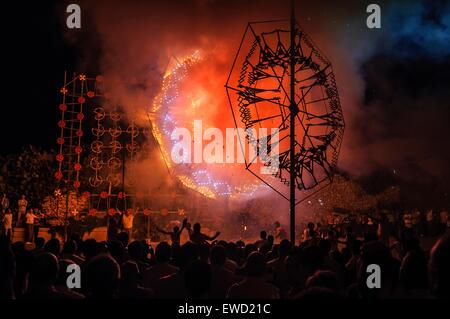 Religiöses Fest in Fontana Dorf Gozo Malta Stockfoto