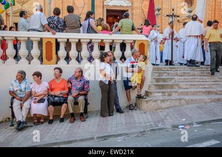 Religiöses Fest in Fontana Dorf Gozo Malta Stockfoto