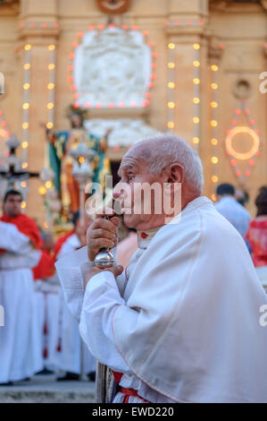 Religiöses Fest in Fontana Dorf Gozo Malta Stockfoto