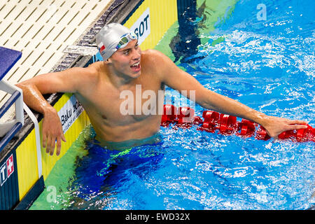 Baku, Aserbaidschan. 23. Juni 2015. Tomas Franta von Tschechien konkurriert in der Männer 100m Rücken schwimmen Halbfinale in Baku 2015 1. European Games in Baku, Aserbaidschan, 23. Juni 2015. © David Tanecek/CTK Foto/Alamy Live-Nachrichten Stockfoto