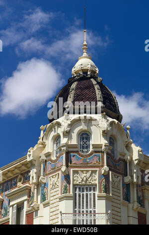 Ein Detail des Palacio Aguirre, Heimat der regionalen Kunst Museum (MURAM), Cartagena, Spanien Stockfoto