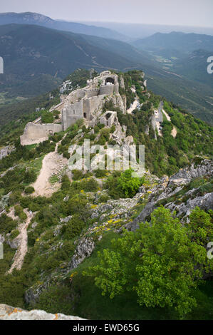 Peyrepertuse Katharer-Burg, französischen Pyrenäen Stockfoto