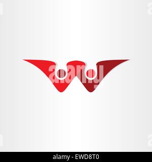 Buchstabe w Business-Menschen-Symbol-design Stock Vektor