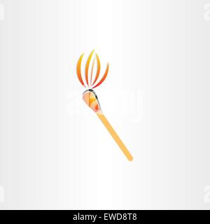 Spiele brennen oder Feuer Fackel Symbol Design Stock Vektor