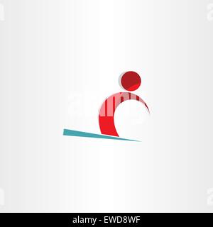 Skifahrer-Mann Skifahren auf Schnee Symbol design Stock Vektor