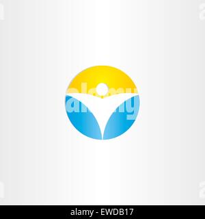 Mann im Wasser-Tourismus-Sonne-Icon-design Stock Vektor
