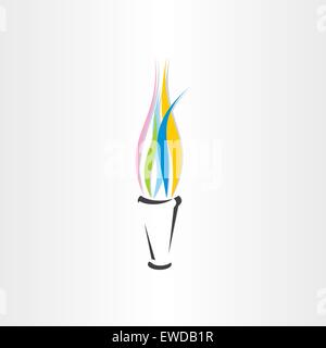 Olympisches Feuer Fackel bunte Symbol Flammendesign Stock Vektor