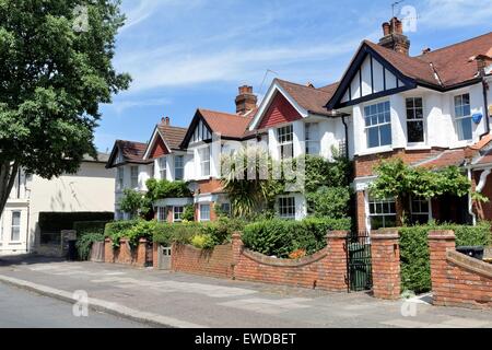 Häuser an der Themse Straße Chiswick London UK Stockfoto