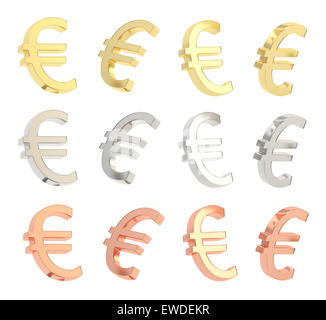 Euro-Währung-Zeichen setzen isoliert Stockfoto