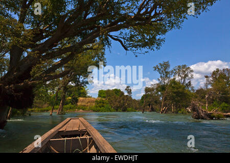 Bootsfahrt auf dem MEKONG RIVER in den 4 tausend Inseln in der Nähe (Si Phan Don) DONE KHONE ISLAND - Süd, LAOS Stockfoto