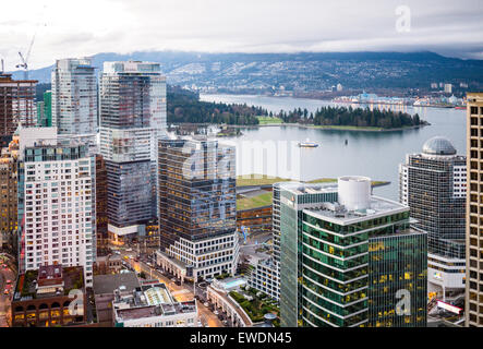 Ein Blick auf Vancouver von Vancouver Lookout, British Columbia, Kanada. Stockfoto