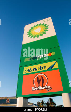 Roadhaven Café, australische Tankstelle Anlage auf der Straße zwischen Sydney und Canberra, Australien Stockfoto