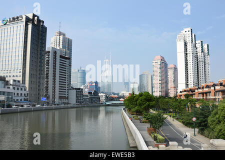 Henan - Sichuan Road Suzhou River (Creek in der Nähe der Uferpromenade Bund) China chinesische Shanghai Stockfoto