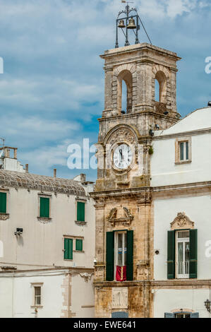 Italien Apulien Valle d ' Itria Martina Franca Uhrturm Stockfoto