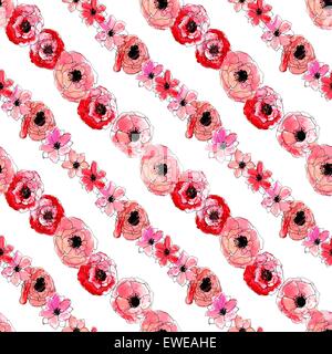 Nahtlose Blumenmuster Stock Vektor