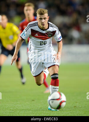 Prag, Tschechische Republik. 23. Juni 2015. Deutschlands Max Meyer während der UEFA-U21-Europameisterschaft 2015 Gruppe A Fussball Match zwischen Tschechien und Deutschland im Eden-Stadion in Prag, Tschechische Republik, 23. Juni 2015. Foto: Thomas Eisenhuth/Dpa/Alamy Live News Stockfoto