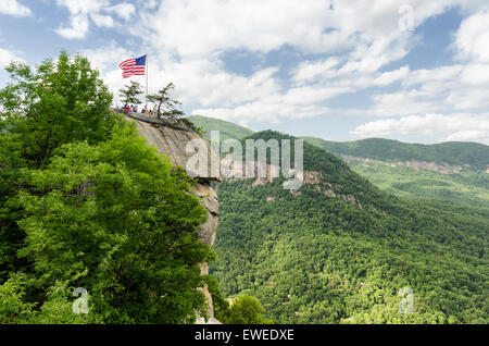 Übersehen von Chimney Rock Mountain, North Carolina, Vereinigte Staaten Stockfoto