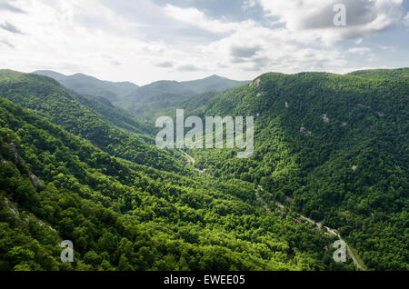 Übersehen von Chimney Rock Mountain, North Carolina, Vereinigte Staaten Stockfoto