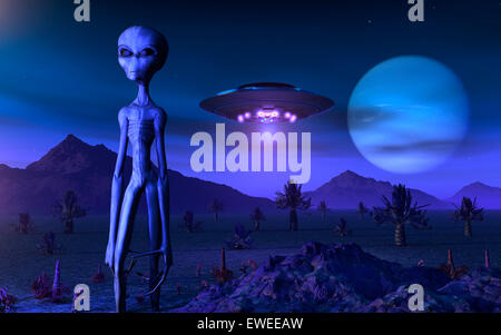 Ein grauer Alien auf seine Heimatwelt von Zeta Reticuli Stockfotografie ...
