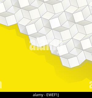 Vektor gelber Hintergrund mit Volumen Würfel Stock Vektor