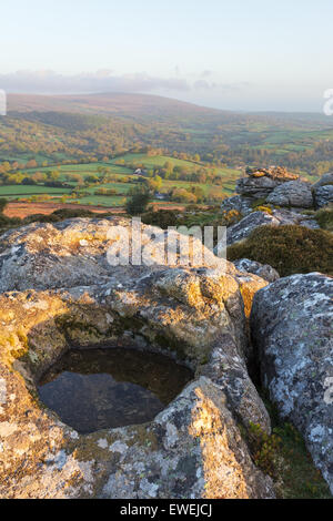 Felskessel auf dartmoor Stockfoto