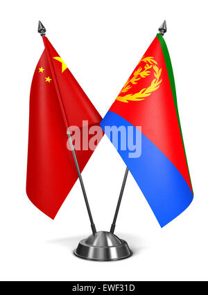 China und Eritrea - Miniatur-Flags. Stockfoto