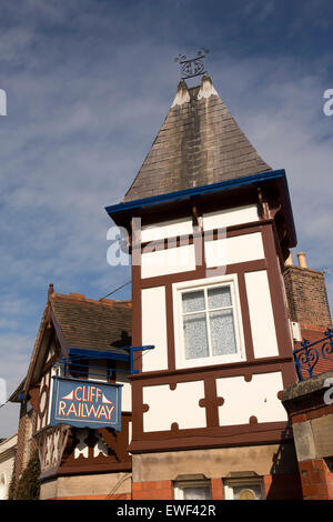 Großbritannien, England, Shropshire, Bridgnorth, Burgberg-Seilbahn Klippe Bahnhofsgebäude Stockfoto