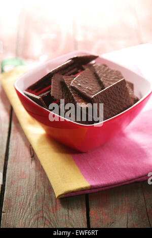 Nahaufnahme von Schokolade Cookies in Schüssel Stockfoto