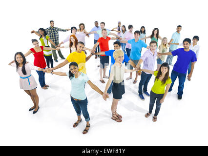 Netzwerk Jugendliche unterschiedlichster Welt Stockfoto