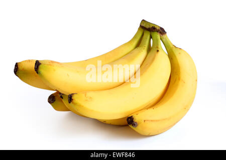 Bananen auf weißem Hintergrund Stockfoto