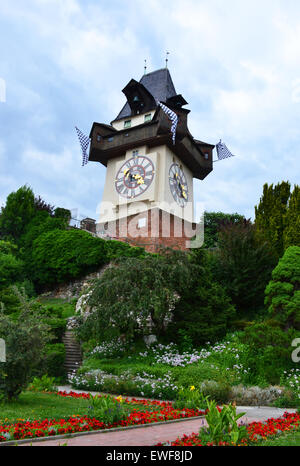 Clock Tower (Uhrturm) im Schlossberg, Graz Stockfoto