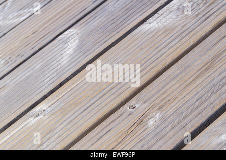 Diagonale Closeup auf Beige Holzbohlen Boden Stockfoto