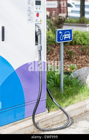 Elektro-Auto aufladen Station closeup Stockfoto