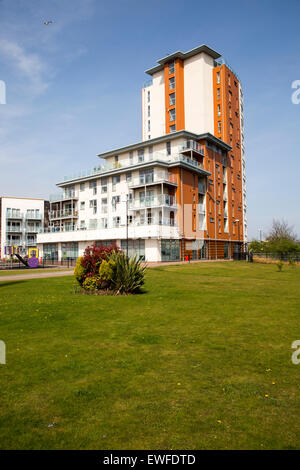 Modernes Apartment-Wohnungen in Compair Crescent, zentrale Ipswich, Suffolk, England, UK Stockfoto