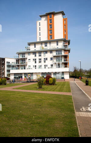 Modernes Apartment-Wohnungen in Compair Crescent, zentrale Ipswich, Suffolk, England, UK Stockfoto