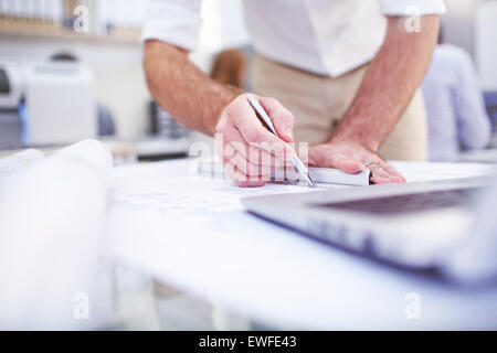 Nahaufnahme von Architekt Entwurf Entwurf Stockfoto