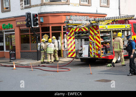 Feuerwehrautos aus Suffolk Fire and Rescue Service, zentrale Ipswich, Suffolk, England, UK Stockfoto