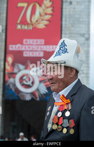 Feierlichkeiten zum 70. Jahrestag des Sieges. Ala-Too-Platz. Bischkek. Kirgistan. Zentralasien. Stockfoto