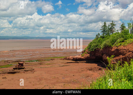 Blick auf Burncoat Kopf Park an der Bay Of Fundy in Nova Scotia.  Wo sind die höchsten Gezeiten der Welt berichtet. Stockfoto