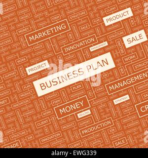 BUSINESS-PLAN. Wort-Wolke-Abbildung. Tag Cloud-Konzept Collage. Verwendbar für verschiedene Business-Design. Stock Vektor