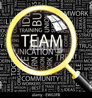 TEAM. Konzept-Darstellung. Grafik-Tag-Sammlung. WordCloud Collage. Stock Vektor
