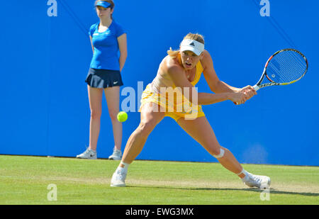 Caroline Wozniacki (Dänemark) spielen in Eastbourne, 2015. Aegon International-Tennis-Turnier. Stockfoto