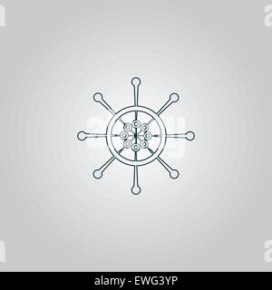 Yacht-Rad-Symbol. Ruder-Silhouette. Stock Vektor