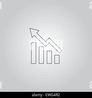 Wachsende Bars Grafik Icon mit steigenden Pfeil Stock Vektor