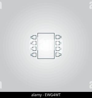 Mikrochip-Symbol. Vektor-Illustration. Stock Vektor