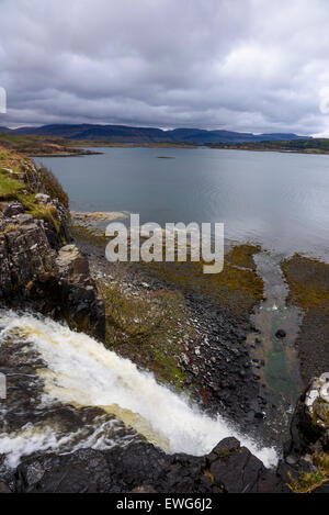 EAS Fors Wasserfall in der Nähe von Ulva Fähre, Isle of Mull, Hebriden, Argyll and Bute, Scotland Stockfoto